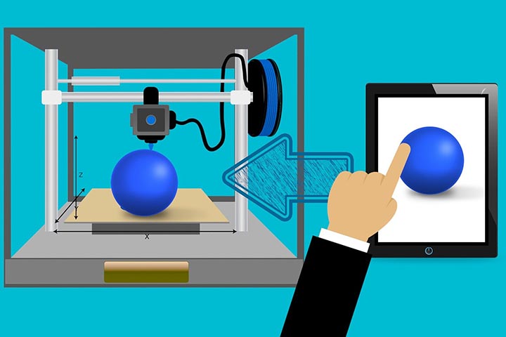 3D-Drucker mit digitalem Modell